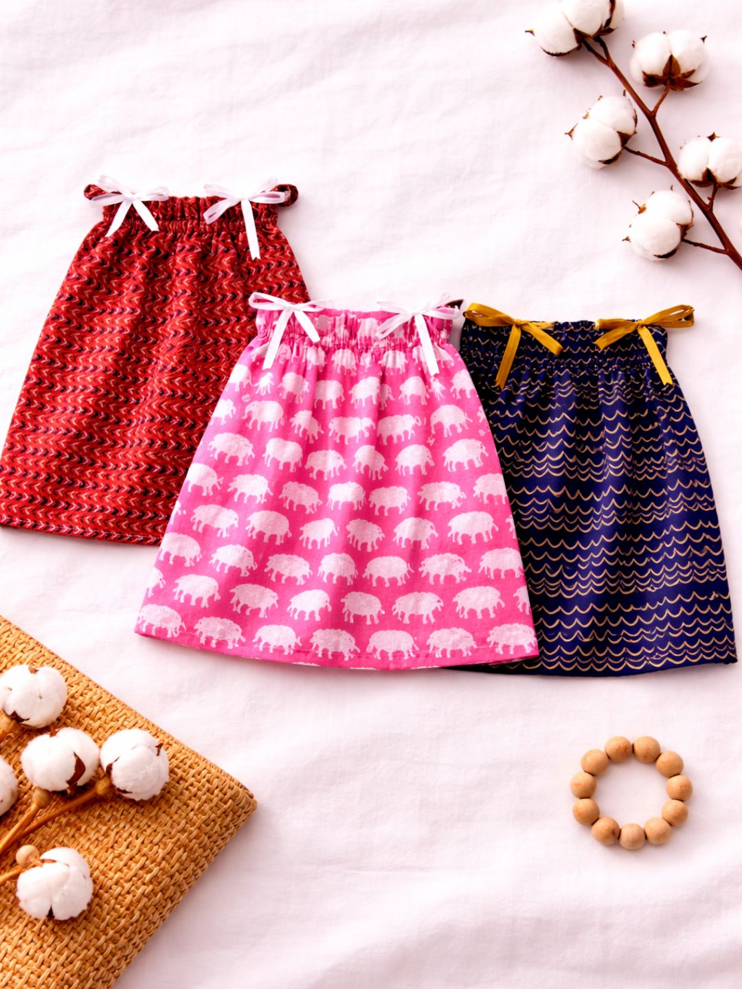 Girls Frock Jhabla Set - Pack of 3