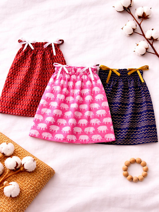 Girls Frock Jhabla Set - Pack of 3