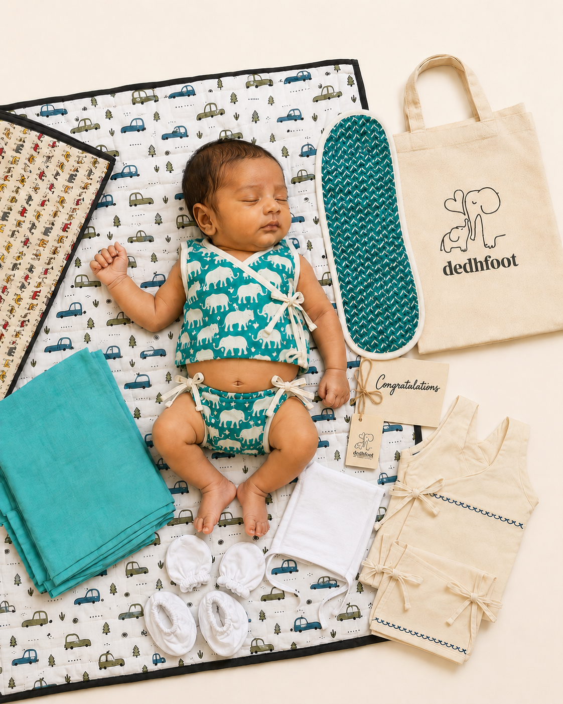 Baby Boy Newborn Essentials Kit (Set of 7) (Cars)