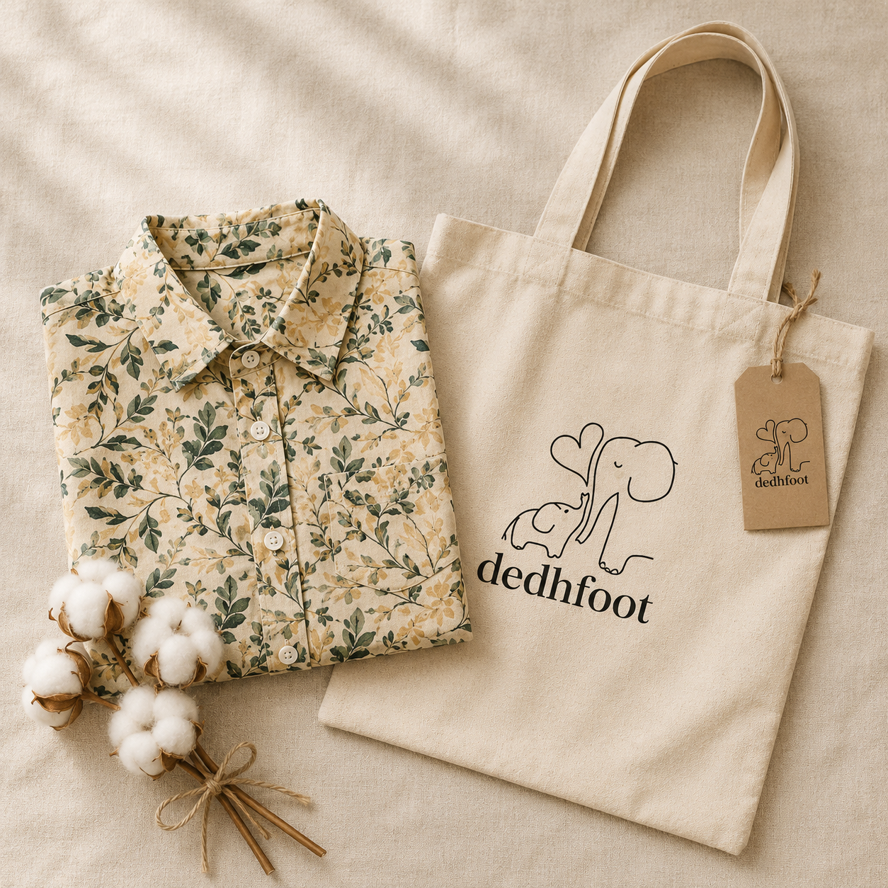 Boys Cotton Shirt – Olive Floral